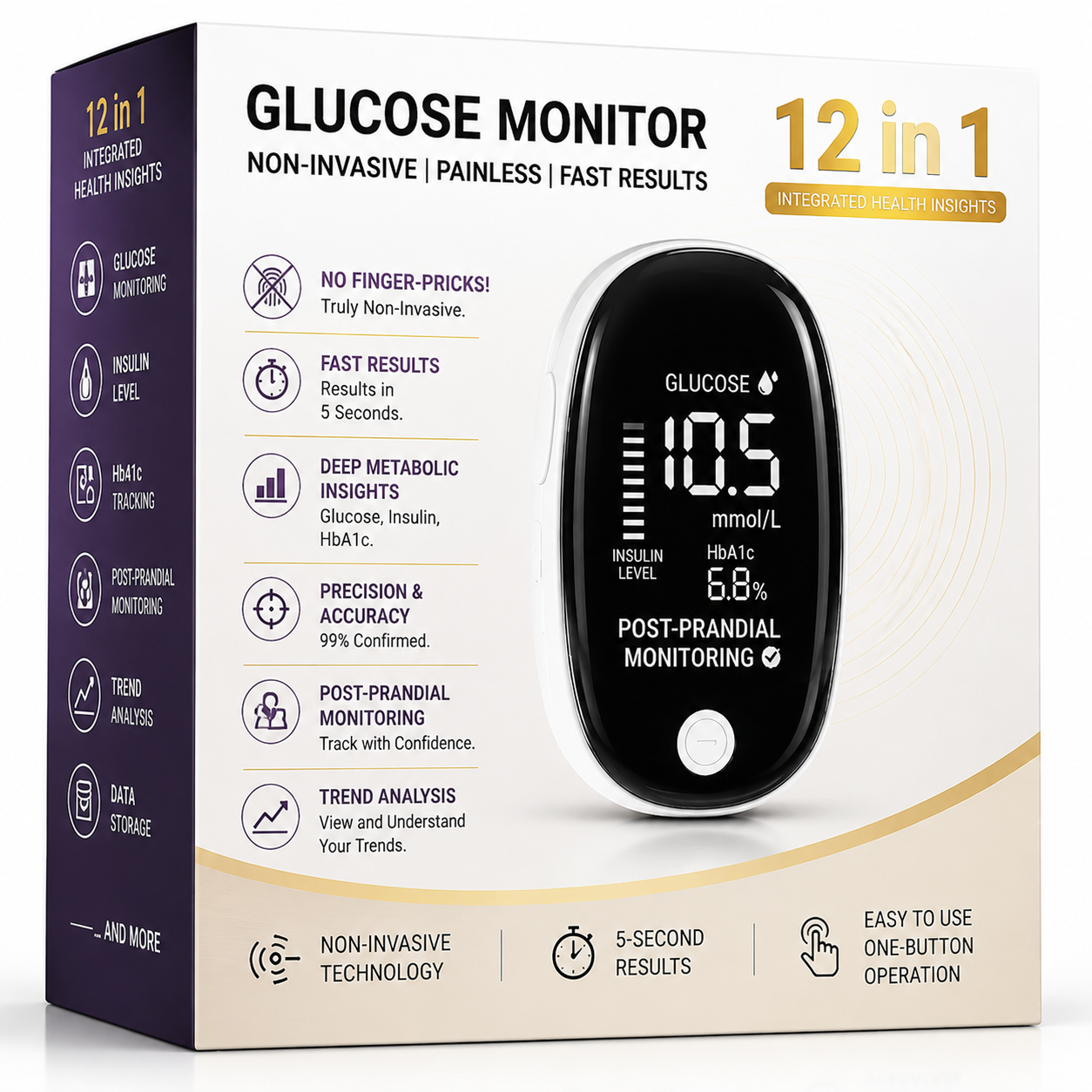 2026 Non-Invasive 5-Second Real-Time Metabolic Tracking Device – 99% Accuracy